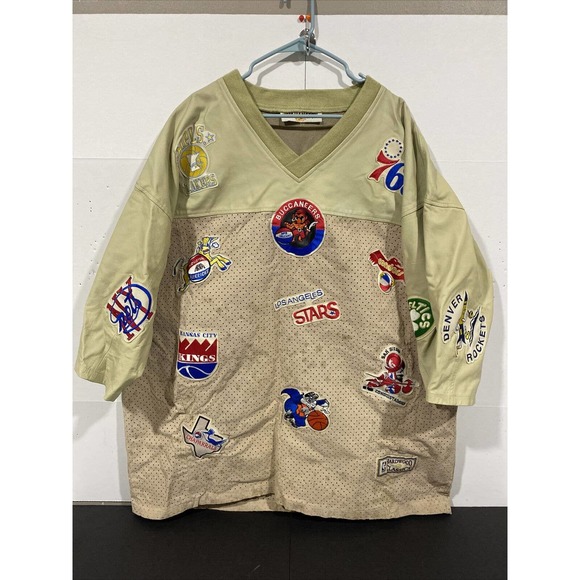 Jeff Hamilton Hardwood Classics Vintage Leather Suede NBA ABA Patches Jersey - Picture 1 of 12